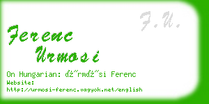 ferenc urmosi business card